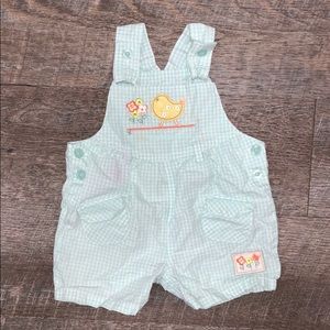 Gingham style baby Overalls